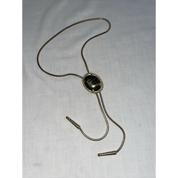 Unbranded Men’s Dressy Bolo Tie Sz 34” Gold Color (no Marks) Western Cowboy Vtg. - Picture 12 of 12